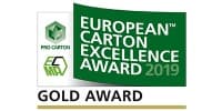 Logo and LInk to European Carton Excellence Award 2019 Gold Award